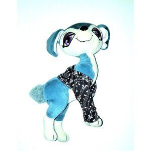 Bratz Petz Dog 10" Blue Plush Big Eyes Soft Toy Stuffed Bendable Legs Poseable
